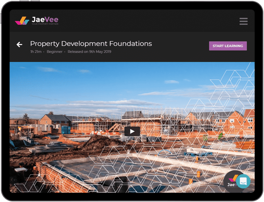 Property Development Foundations course on tablet